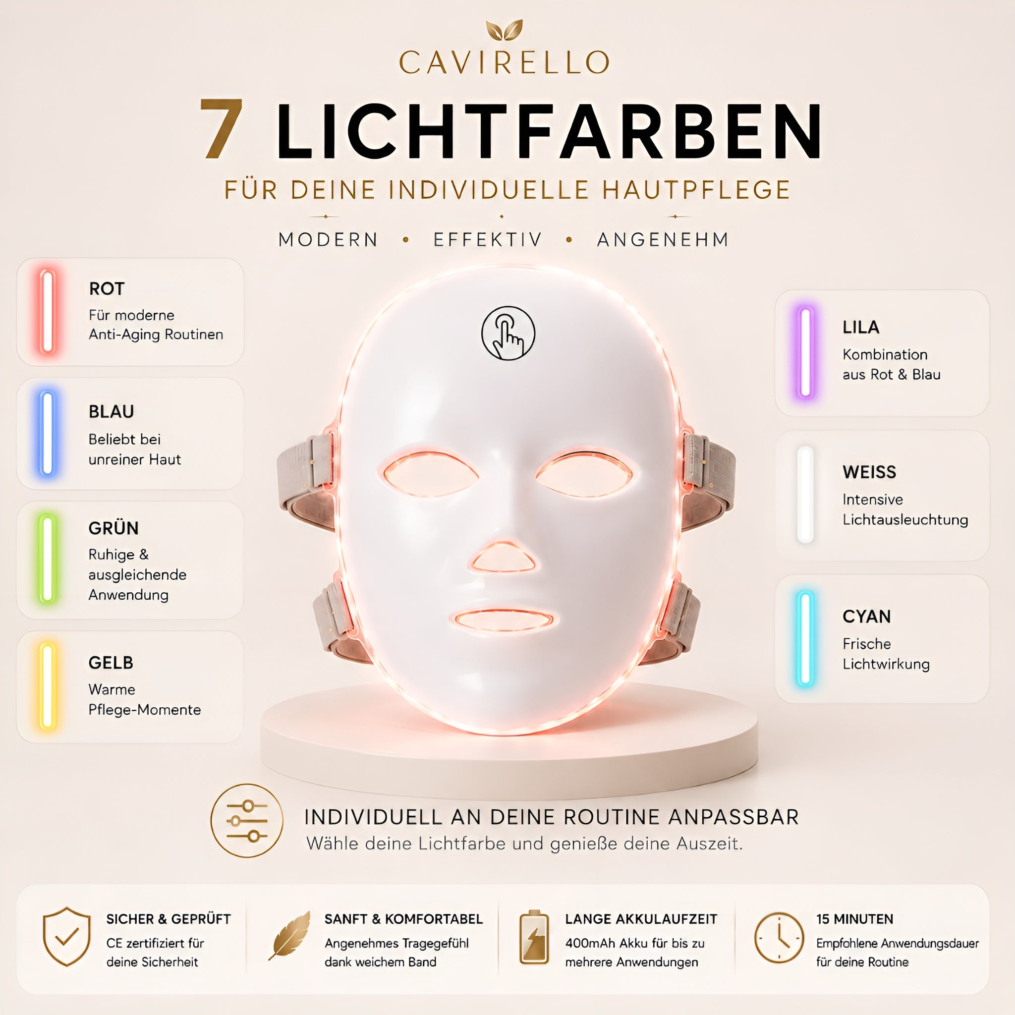 LED Gesichtsmaske 7 Farben