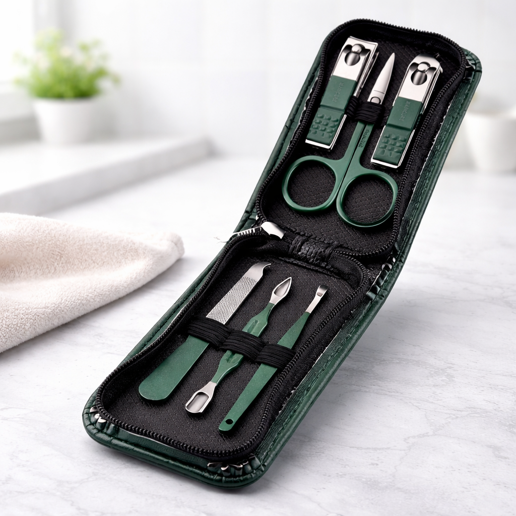 Nagelpflege Set 6-teilig Maniküre Pediküre Reise Etui Edelstahl
